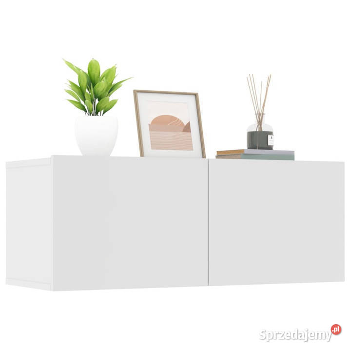 Ścienne szafki TV 2 białe 80x30x30 WM804535 Warszawa