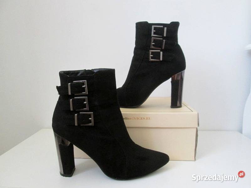 Zamszowe botki na obcasie 36 dolnośląskie Bogatynia sprzedam