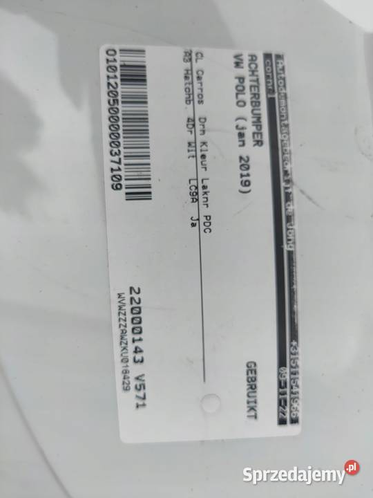2GS807421 VOLKSWAGEN POLO VI ZDERZAK TYLNY TYL wielkopolskie Przemęt
