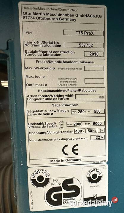 MARTIN T75 PreX pila formatowa sprzedam