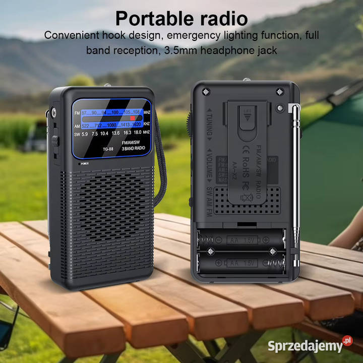 Radio globalne kryzysowe FM MW SW z latarką LED mazowieckie Warszawa sprzedam