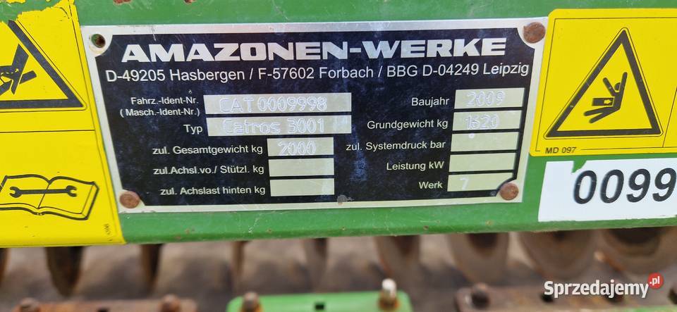 Amazone Catros Cenius Brona talerzowa Talerzówka nieuszkodzony Szprotawa sprzedam