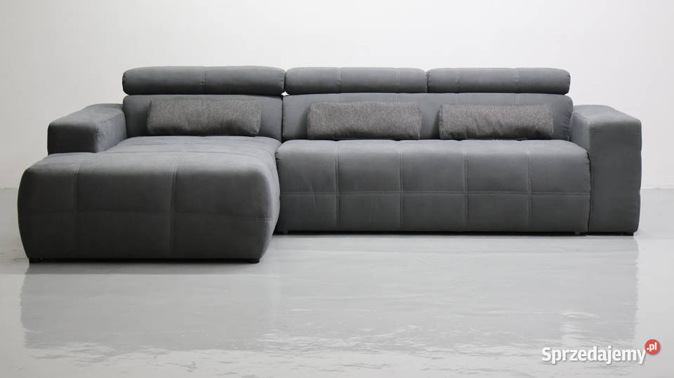 TPF Narożnik regulowane zagłówki zamsz popiel Poznań sprzedam