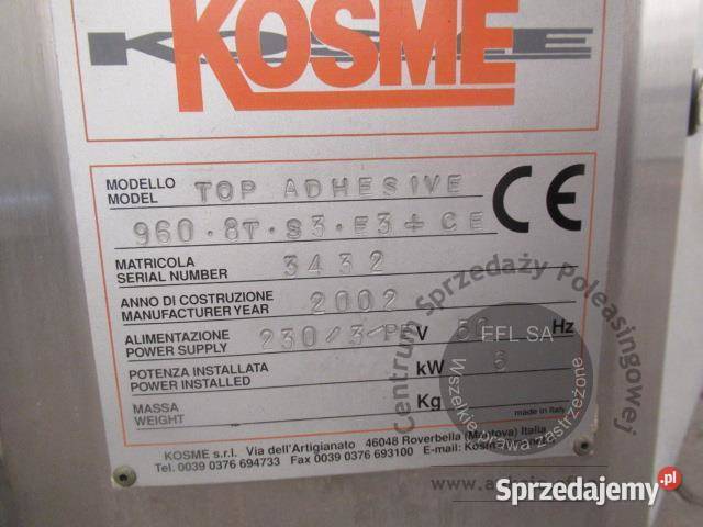 Etykieciarka KOSME TOP ADHESIVE 9608TS3E3CE Magnice