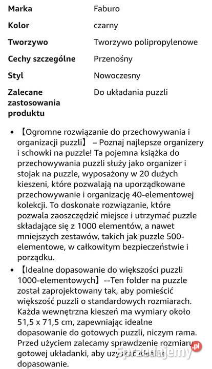 Folder do przechowywania puzzli Faburo sprzedam