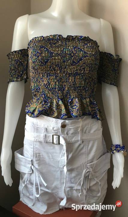 Bluzka hiszpanka z jedwabiu naturalny 8 wzorów Białystok