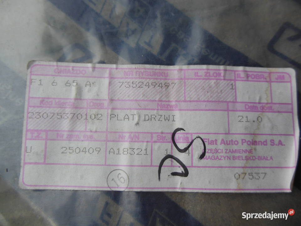 735249497 TAPICERKA DRZWI PRAWY PRZÓD FIAT Kozy