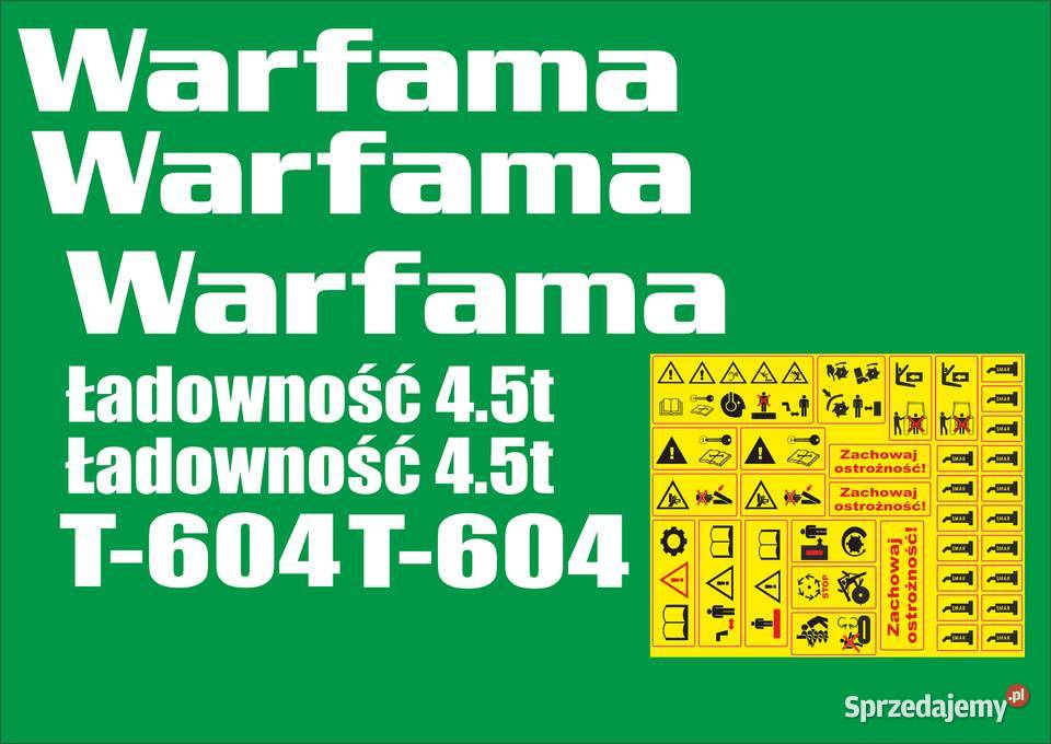 Naklejki Warfama T604 zamienniki kujawsko-pomorskie Bydgoszcz