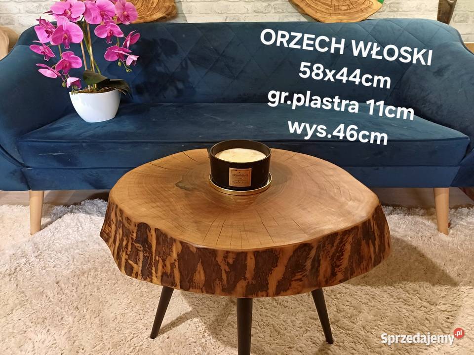 Stolik kawowy 58x44 plaster drewna ORZECH Śrem