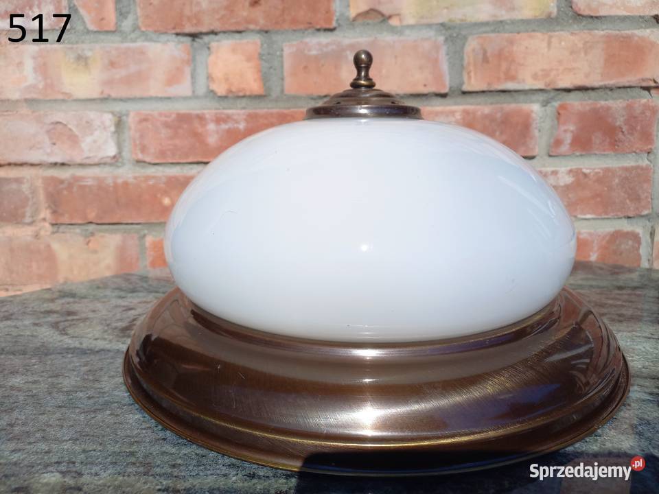 Plafon mosiężny ze szklanym kloszem Lampa Gawroniec
