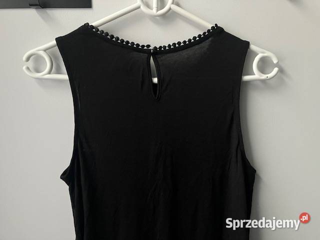 Czarna koszulka top koronka xs 34 hm czarny Toruń