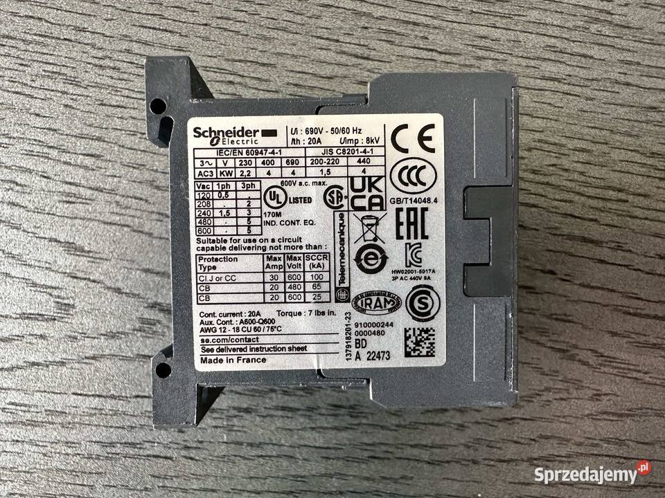 Stycznik mocy 9A 3P 24V DC 1Z 0R LP1K0910BD Instalacje Łódź