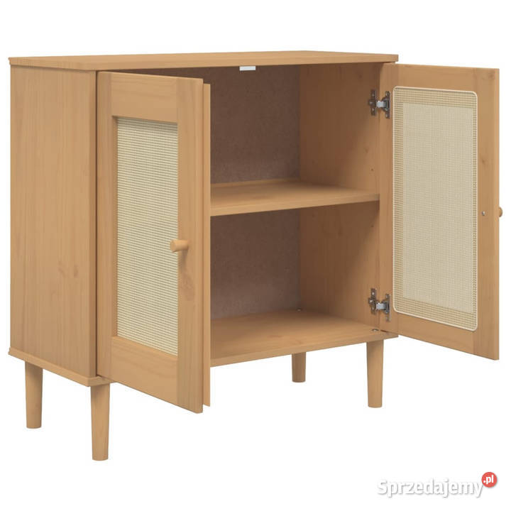 Szafka SENJA imitacja rattanu brązowa 80x35x80