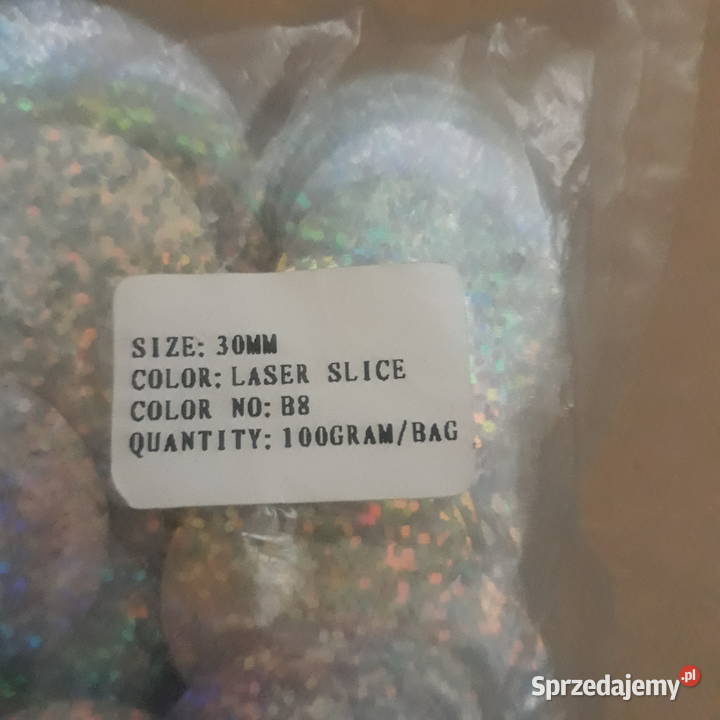Cekiny holograficzne z dziurka srebrne 100 g 30 Warszawa sprzedam
