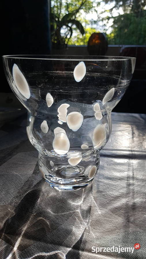 Stary ciekawy szklany wazon śląskie Myszków