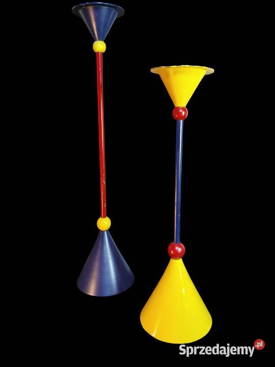 Świeczniki 2 Memphis style vintage lata 80 Kalisz sprzedam