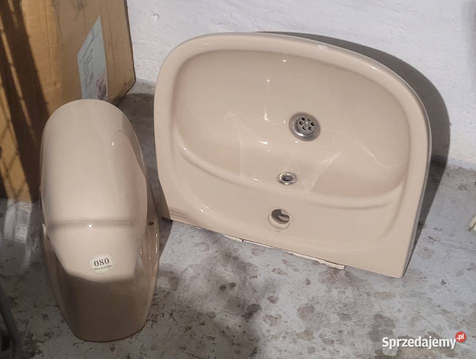 Umywalka ceramiczna ścienna z półpostumentem Łódź