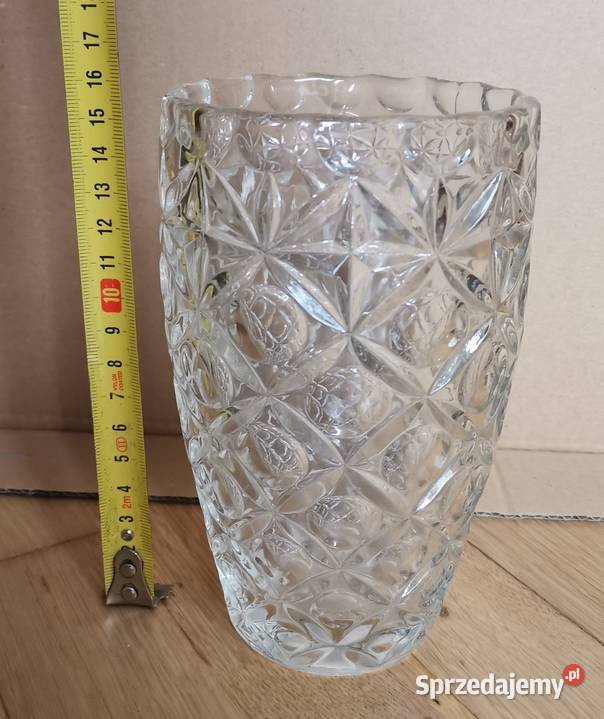 225 WAZON 2 szklany piękny wzornictwo PRLu Porcelana i szkło Antyki, Sztuka, Kolekcje Łódź