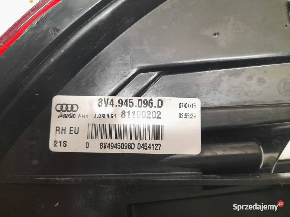 AUDI A3 SPORTBACK LAMPA PRAWA TYLNA TYŁ LED zachodniopomorskie Goleniów