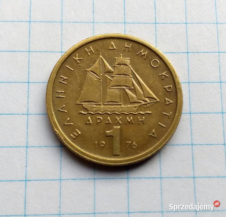 1 DRACHMA 1976 GRECJA Piszczac