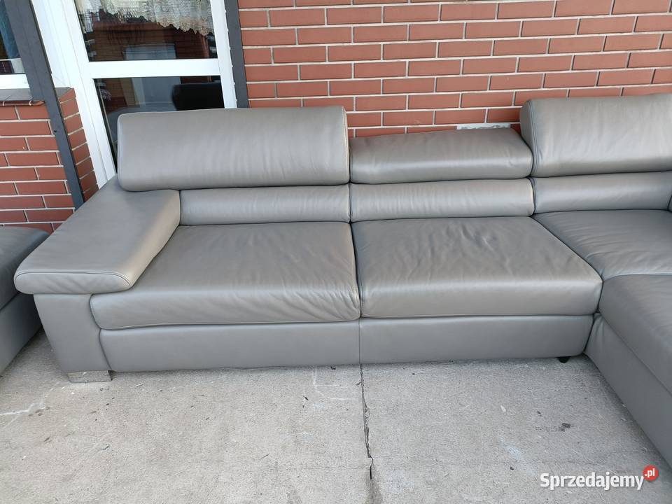 Sprzedam narożnik plus pufa ze skóry Konin