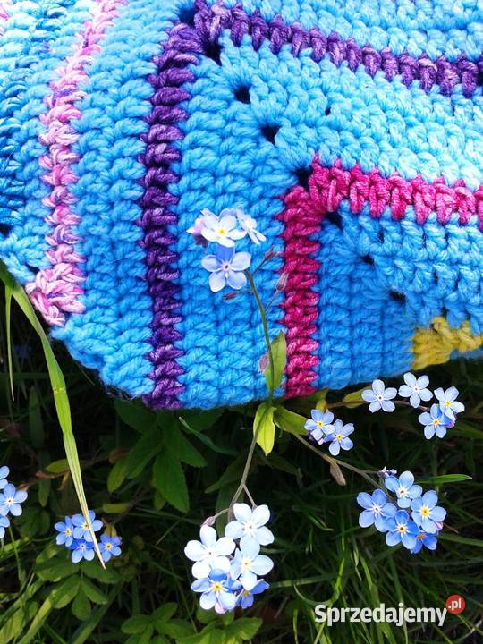 Szydełkowa duża turkusowa shopperka Katowice