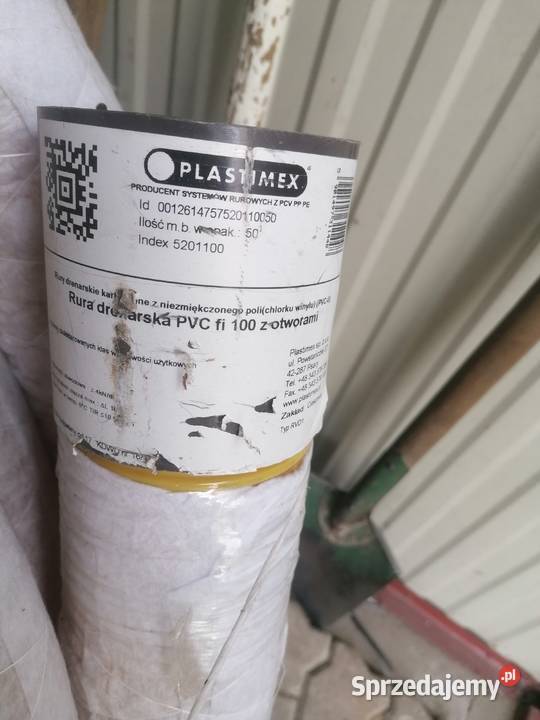 Rura drenarska PVC 100 mm z dziurami wloknina Radom