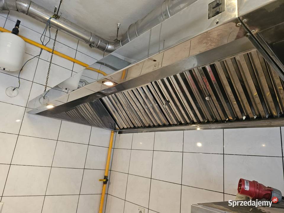 Okap nierdzewny przyścienny 360x100x45