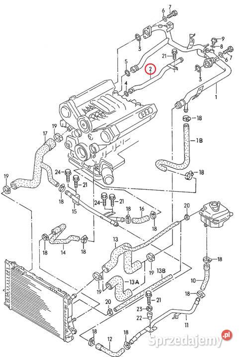 Audi 80 Cabrio Coupe 26 28 V6 Rurka wodna