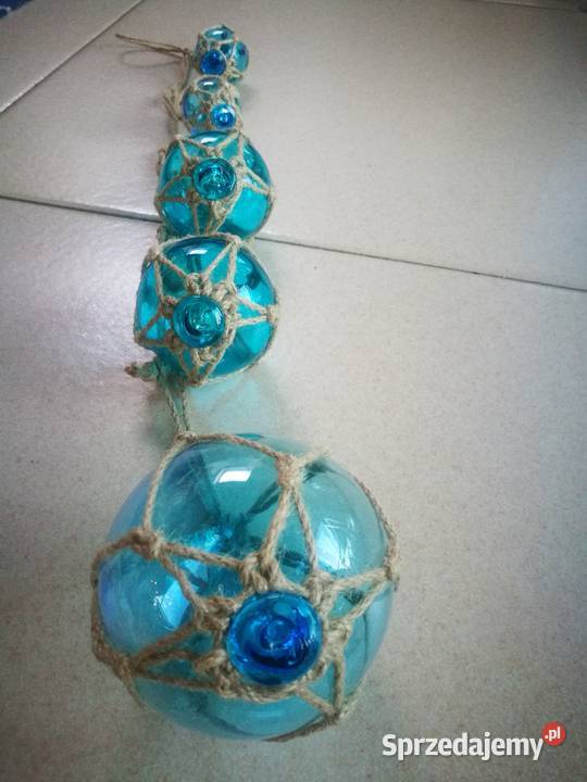 Szklane boje rybackie na sznurku zestaw Warszawa