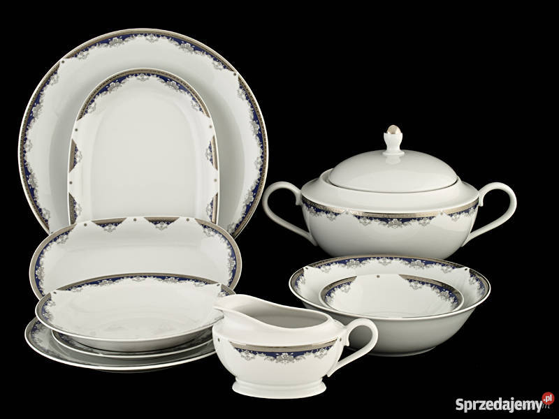 Serwis obiadowy Caliope Polska Porcelana ZP UNIA odcienie błękitu dolnośląskie Wałbrzych