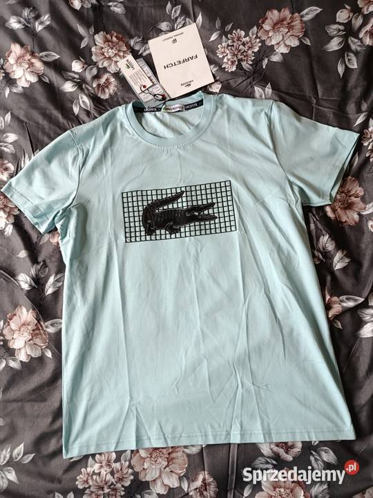 Tshirt męski Lacoste duże logo na środku fajny Odzież codzienna Białystok