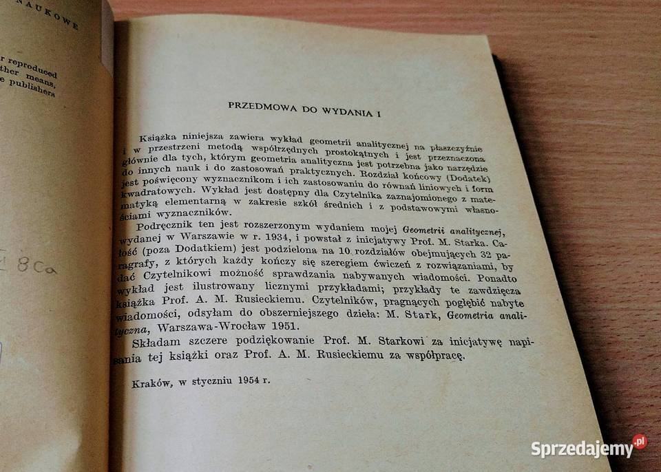 Geometria analityczna Franciszek Leja 1976 wyd 9 twarda Książki naukowe i popularnonaukowe Gdańsk