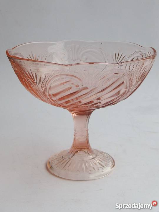 Duża patera łososiowe różowe szkło klasyczny odcienie różowego Ceramika i szkło Gdańsk sprzedam