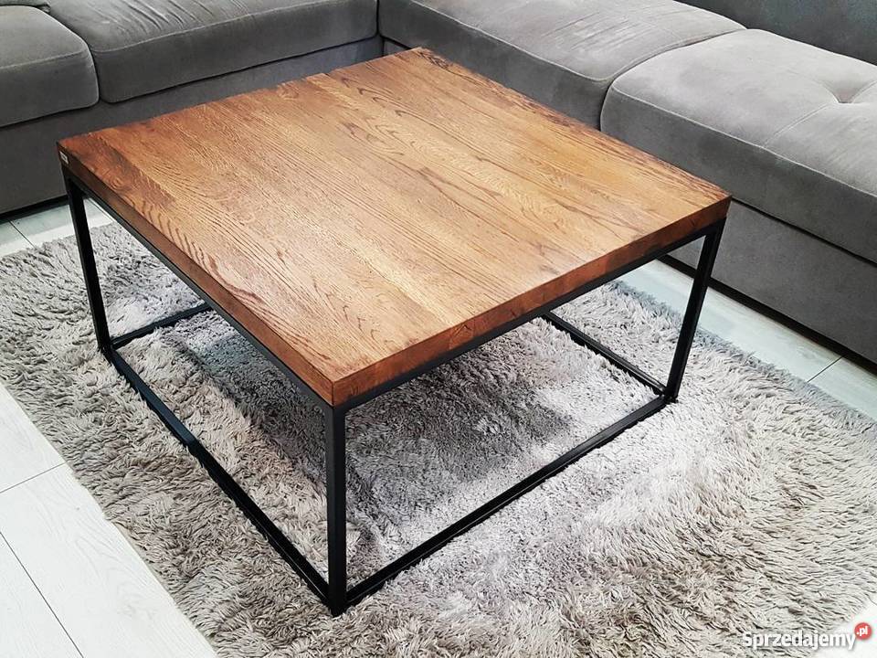 Stolik kawowy industrialny loft dąb nowoczesny