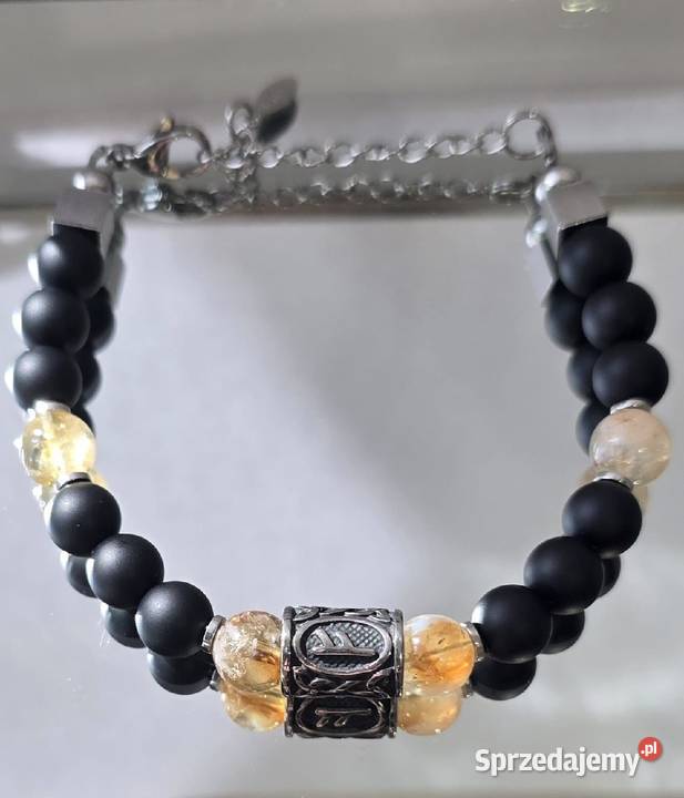 Bransoletka runa stal Fehu do wyboru zapięcie Zegarki i Biżuteria Warszawa