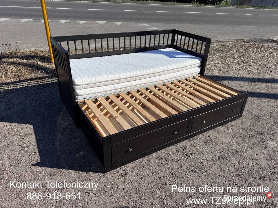 Łóżko leżanka IKEA HEMNES Lite drzewo 2 materace