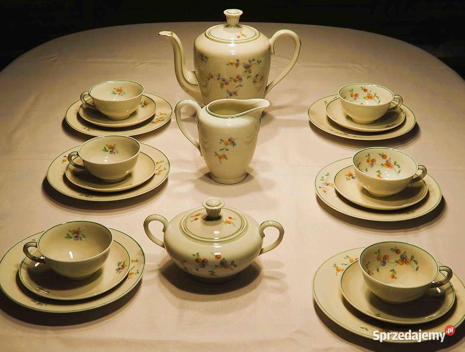 Serwis porcelanowy do kawy MZ Altrohlau z lat śląskie Jamki