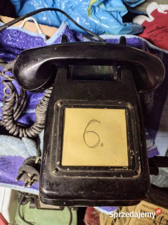 SPRAWNY Telefon ebonitowy RWT MB56B kręcony na Telefony przewodowe