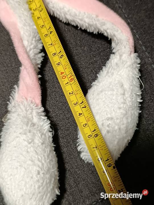 białoróżowa opaska z uszami królik z ruchomymi Poznań