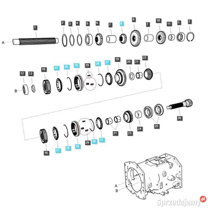 Klin zębatki LS MT335 LS MT340 LS MT350 LS MT360 Tajęcina