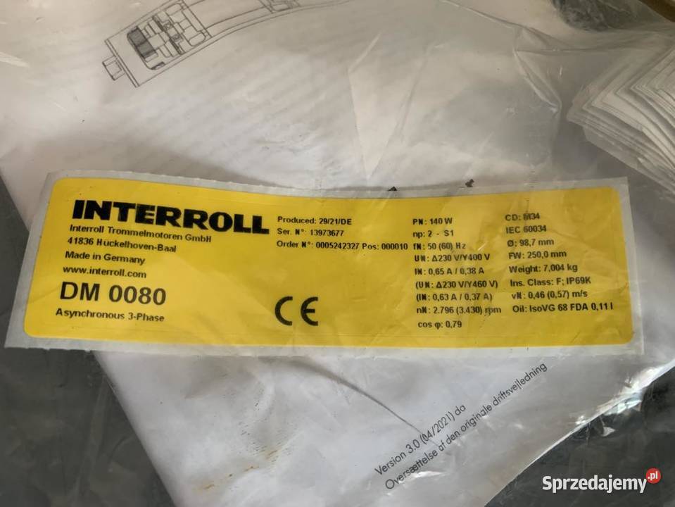 Interroll DM 0080 M34 140W 987 mm x 2500mm 046ms Warszawa sprzedam