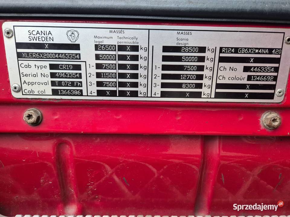 SCANIA 124420 z windą Bolesławowo