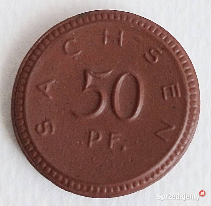 50 PFENNING1921 r SACHSEN PORCELANA ŁADNA RZADKA