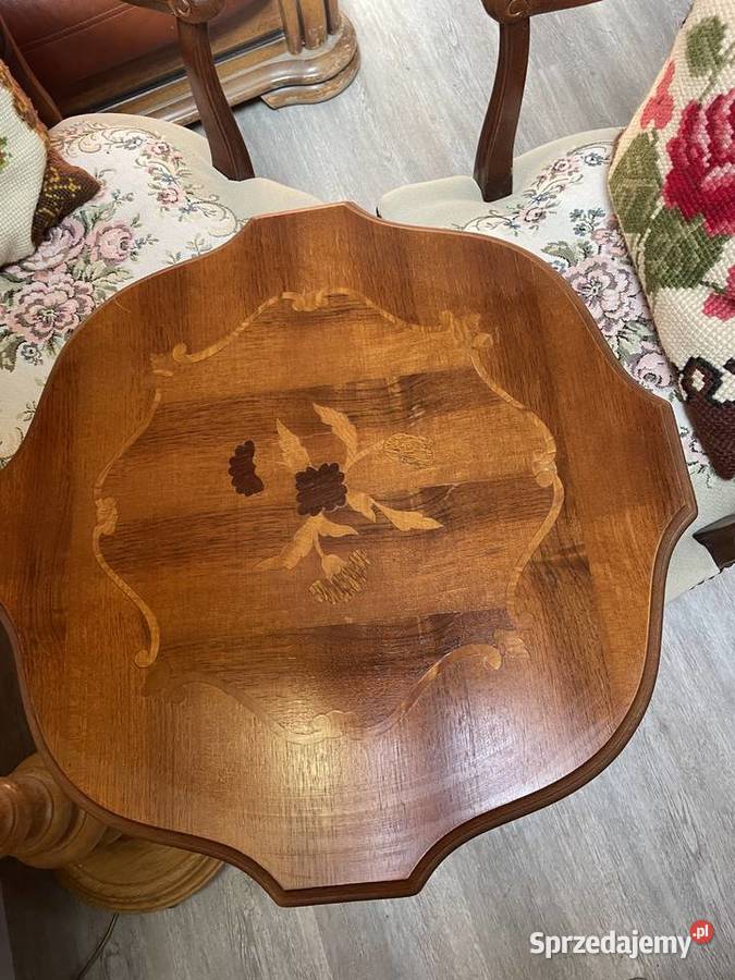 Komplet vintage stolik kawowy 2 Krzesła i Krosno