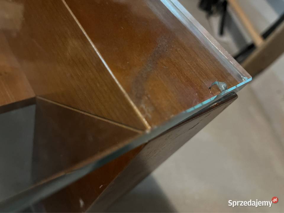 Ława drewniana z szybą Komoda Dom i Ogród