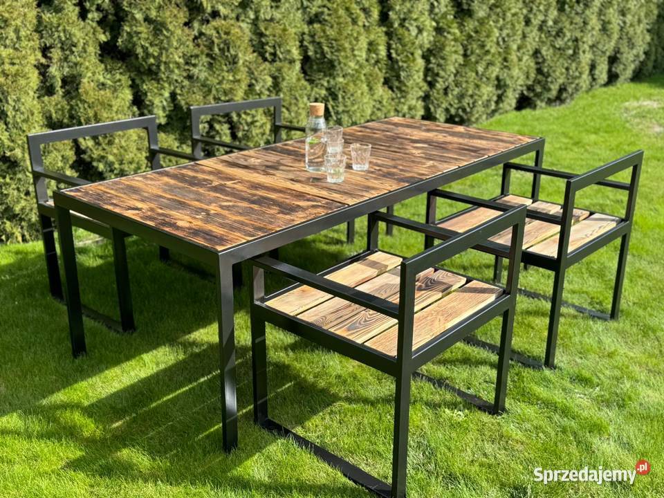 Zestaw mebli ogrodowych duży/ długi stół i 4xkrzesła00
