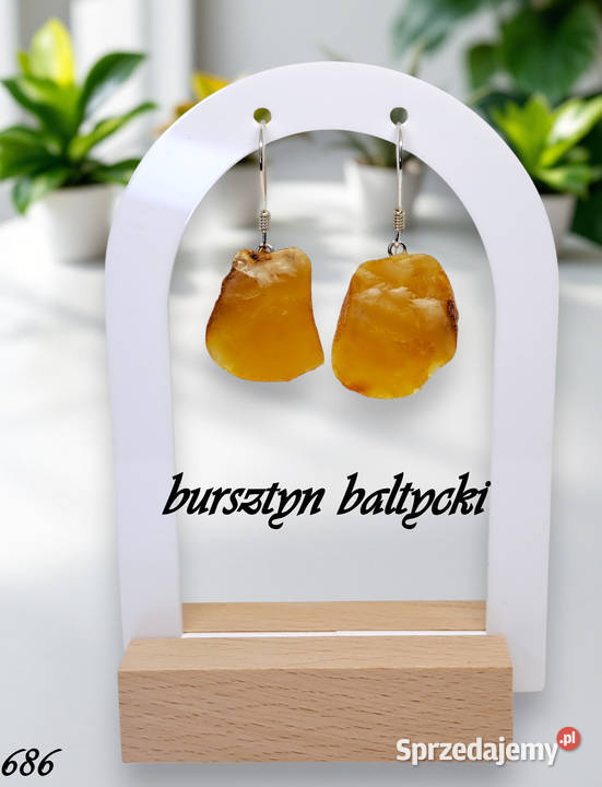 Kolczyki z BURSZTYNU bursztyn bałtycki bryłki Warszawa
