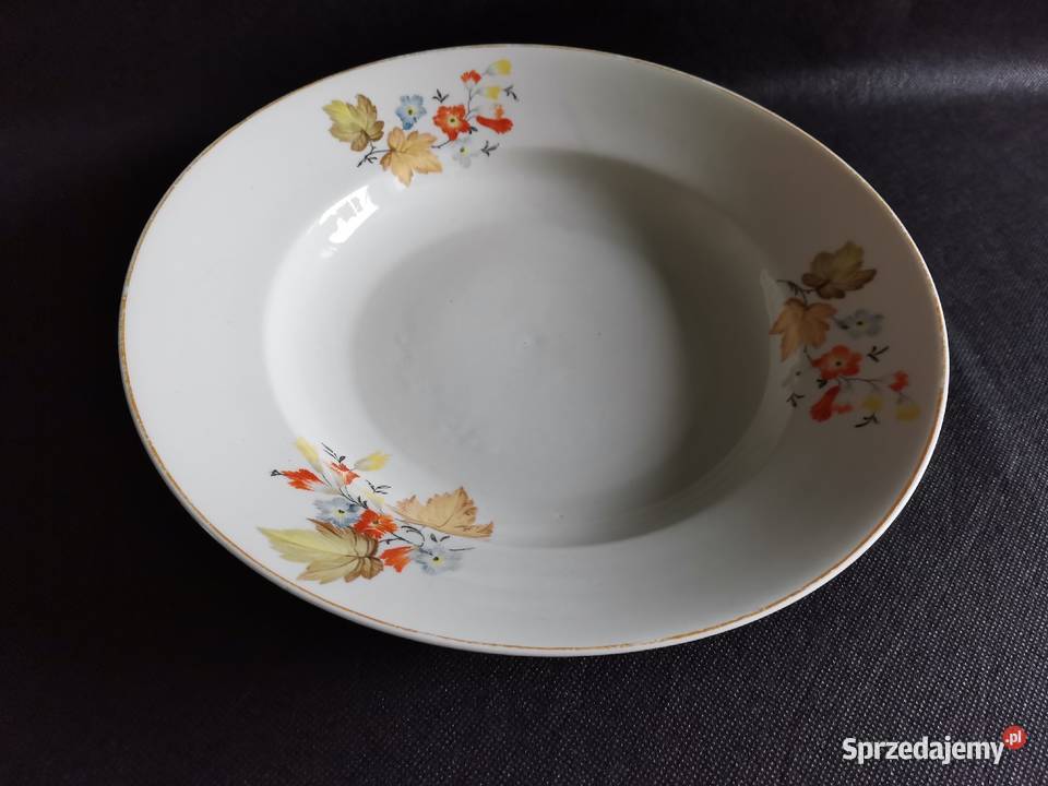 Stary przedwojenny duży głęboki talerz porcelana Katowice