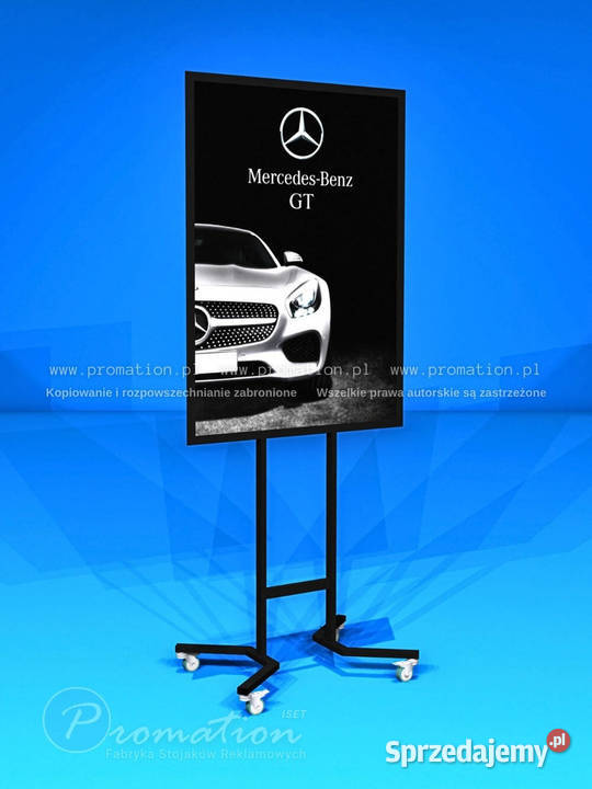 Mobilny czarny stojak na plakat B1 OWZ na Wrocław